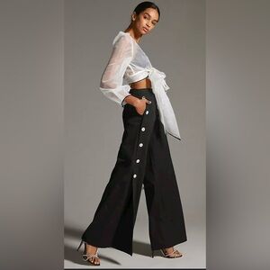 ANTHROPOLOGIE Corey Lynn Calter Side-Button Wide-Leg Pants